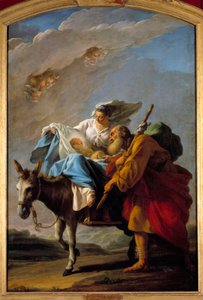 Flyveturen til Egypten. Maleri af Christmas Halle (1711-1781)