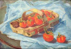 Basket of Tomatoes, ca. 1936 (olie på lærred) af Nora Summers