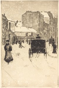 Boulevard Clichy i sneen af Norbert Goeneutte