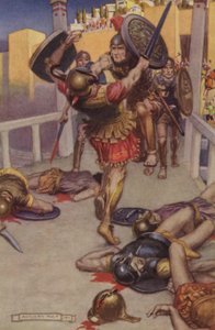 Asturs død (farve litho)