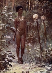 A Tapu Virgin, Britiske Salomonøer (farve litho) af Norman Hardy