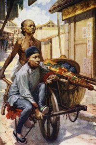 Kina: En trillebør (farve litho) af Norman Hardy