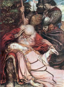 Lear, "Cordelia, Cordelia". Kong Lear - Akt V, scene 3 (farvelitografi)
