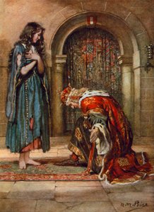 Tennyson, The Beggar-Maid (farve litho) af Norman Mills (after) Price