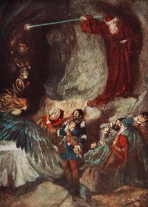 Festen forsvandt væk, The Tempest Act III, Scene 3, illustration fra 