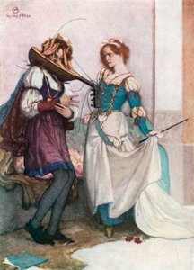 Den blide Katherine. The Taming of the Shrew - Act II, Scene 1 (farvelitografi)