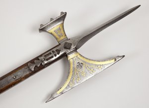 Pollaxe, slutningen af det 15. århundrede (stål, messing og asketræ)