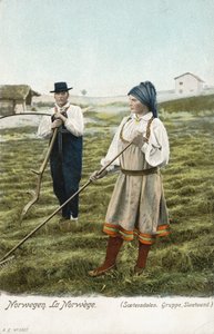 Gruppe af bønder, Setesdal, Norge