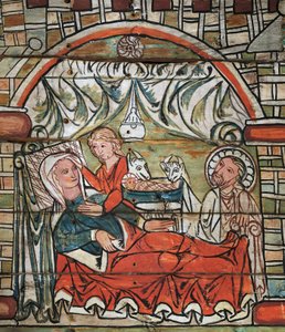Jesu fødsel, fresco, slutningen af det 13. århundrede, Norge