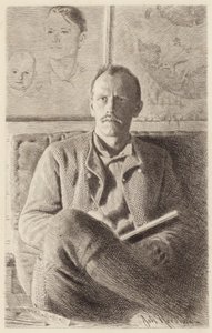 Portræt af Fridtjof Nansen (radering) af Norwegian School