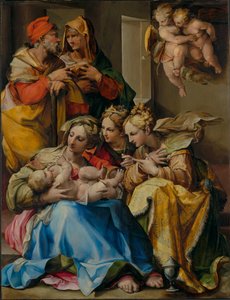 Den hellige familie med de hellige Anne, Katarina af Alexandria og Maria Magdalene af Nosadella