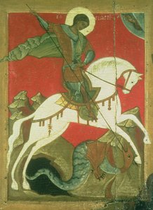 Ikon af St. George og dragen (tempera på panel)