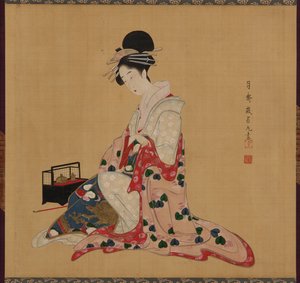 Oiran, Edo-periode, begyndelsen af midten af det 19. århundrede. af Numata Gessai