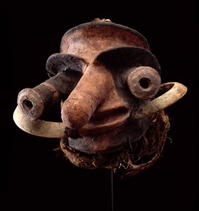 Vanuatu Puppet Head, fra Malekula Island (tidligere De Nye Hebrider) Oceanien (blandet medier)