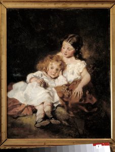 Storesøsteren Maleri af Octave Tassaert (1800-1874) Bayonne fra det 19. århundrede, Musee Bonnat.