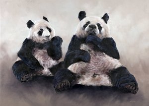 Kinesisk bjørn, Pixiu, 2014 (akryl på lærred) af Odile Kidd