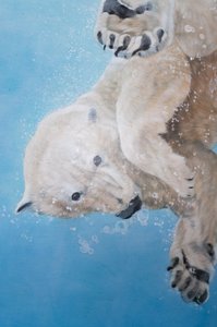 Isbjørneballet, detalje, 2012 (akryl på glasfiberskulptureret æg) af Odile Kidd