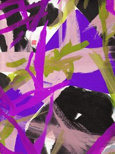 Zen Purple Floral, 2023 (akryl på lærred)