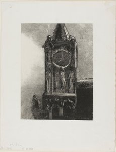 En klokke i tårnet ringede til timen, planche 4 fra Edmond Picards Le Jure af Odilon Redon