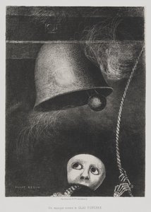 Til Edgar Poe (En maske slår dødsstødet) [To Edgar Poe (A Mask Sounds the Death Knell)] af Odilon Redon