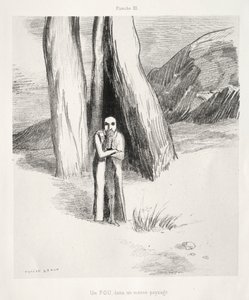 En galning i et trist landskab af Odilon Redon