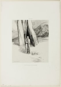 En galning i et trist landskab, plade 3 af 6 af Odilon Redon