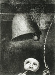 En maske lyder dødsstødet. Serie: For Edgar Poe, 1882 af Odilon Redon