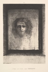 Et slør, et trykt billede, 1891. af Odilon Redon