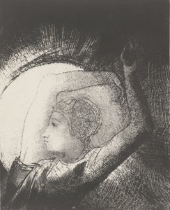 En kvinde klædt af solen, 1899 (tryk) af Odilon Redon