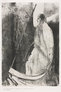 Og en anden engel kom ud af templet i himlen, og han havde også en skarp segl af Odilon Redon