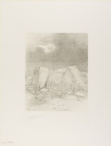 And He Discerns an Arid, Knold-Covered Plain, plade 7 af 24 af Odilon Redon