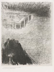 Og jeg, Johannes, så den hellige by, det nye Jerusalem, komme ned fra Gud og ud af himlen af Odilon Redon