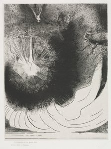 Og der faldt en stor stjerne fra himlen, som brændte som en lampe af Odilon Redon