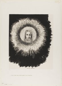 Og i Very Disk of the Sun Lights the Face of Jesus Christ, plade 10 fra The Temptation of Saint Anthony (1. serie) af Odilon Redon