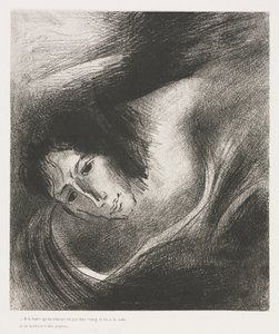 Og Djævelen, der bedragede dem, blev kastet i søen af ild og svovl, hvor udyret og den falske profet er af Odilon Redon
