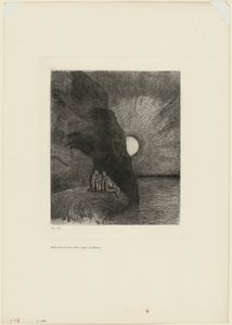 Uophørligt ved min side rører dæmonen på sig, planche 7 fra Charles Baudelaires Ondskabens blomster af Odilon Redon