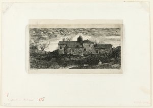 Kapel og pilgrimshospice i Harambeltz (Basses-Pyrénées) af Odilon Redon