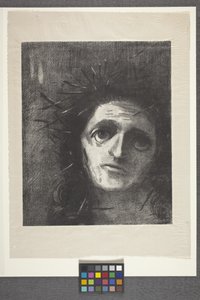 Kristus (litografi på kinesisk volant papir) af Odilon Redon