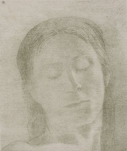 Lukkede øjne, 1890 af Odilon Redon