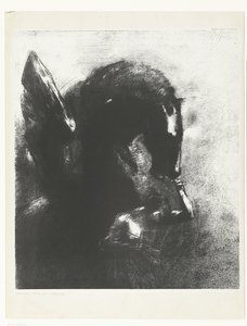 Den fængslede Pegasus Pegase captif (titel på objekt) af Odilon Redon