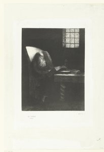 Læseren Le Liseur (titel på objekt) Portræt af Rodolphe Bresdin af Odilon Redon