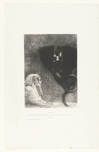 Fra sfinx til de chimaera Sfinksen: ... mit blik, som intet kan afvige, forbliver spændt gennem tingene i en utilgængelig horisont, Kimæren: Mig, jeg er let og glad! Temptation of Saint Anthony (2) (serietitel) Søgning van de heilig af Odilon Redon