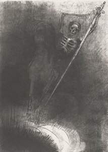 Døden på en hest, 1899 (tryk) af Odilon Redon