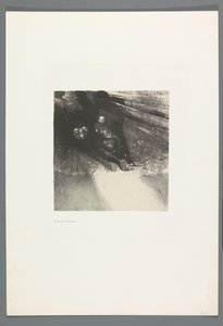 Des larver og hideuses La Maison Hautée, 6 litografier omslagstitelblad The Haunted House, La Maison Hantée, illustrationer til tekst af Bulwer-Lytton, oversat til fransk af René Philipon, (serietitel) af Odilon Redon