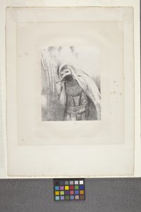 Hun tegner fra sit bryst en svamp helt sort... (litografi på kinesisk applikationspapir) af Odilon Redon