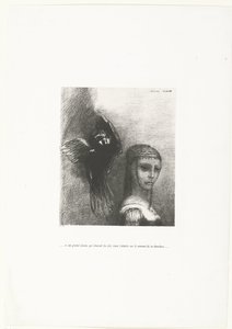 Og en stor fugl, der stiger ned fra himlen, sætter sig på kronen af ​​sin frisure ...et un grand oiseau, qui descend du ciel, vient s
