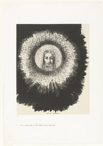Og i solens skive skinnede Kristi ansigt ...et dans le disque même du soleil, rayonne la face de Jésus-Christ (titel på objektet) Tentation de Saint-Antoine (1) (serietitel) Temptation of Saint Anthony (serietitel) af Odilon Redon