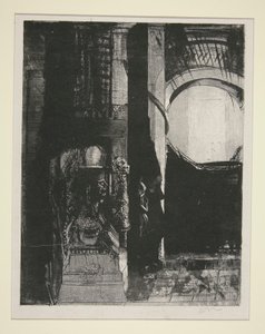 Og overalt er der basaltsøjler af Odilon Redon