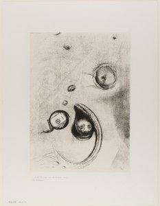 Og hovedløse øjne svævede som bløddyr, plade XIII af Tentation de St. Antoine af Odilon Redon