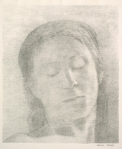 Lukkede øjne af Odilon Redon